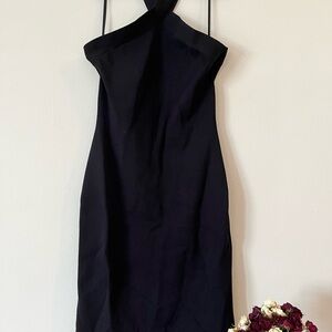 Aritzia Babaton Black Sheath Halter Dress